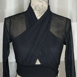 Hot black Bardot Crop Top size XS